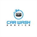 Simple fresh blue car wash service logo design idea Royalty Free Stock Photo