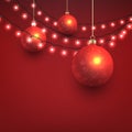 Decorated Christmas Red Background