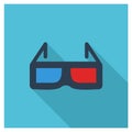 3D Glasses simple modern flat icons vector collection of business