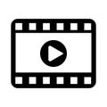 Play video icon in flat style. Movie icon.