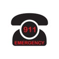 Emergency call icon with 911. Vector illustration for hospital call center service, template, medical hotline, business banner