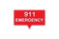 Number emergency 911 in red vector pointer icon isolated on white background .