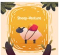 Cute Sheep Character Vector Illustration Royalty Free Stock Photo