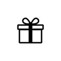 Gift icon on white background drawing by illustration Royalty Free Stock Photo