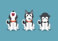 Cartoon character siberian husky dog poses Royalty Free Stock Photo