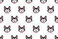 Vector cartoon character siberian husky dog seamless pattern background Royalty Free Stock Photo