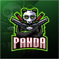 Panda gunner esport mascot logo design