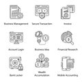 Business Technology Line Icons Pack Royalty Free Stock Photo