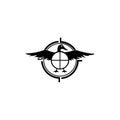 Hunting club logo with duck and target Royalty Free Stock Photo