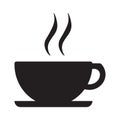 Coffee cup vector icon with smoke on white background. Royalty Free Stock Photo
