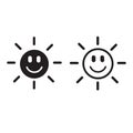 Smile vector Icon.Smiling sun icon. Sunlight, climate, morning