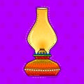 Illustration of desi indian art style kerosene lamp.