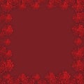 Red Christmas Background with Paper Snowflakes Royalty Free Stock Photo