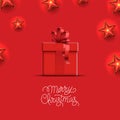 Christmas Flyer Design Composition with Red Stars Royalty Free Stock Photo
