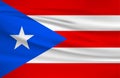 Illustration of a waving flag of the Puerto Rico