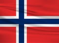 Illustration of a waving flag of the Norway Royalty Free Stock Photo