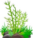 Cool Green Wood Plant Cartoon Royalty Free Stock Photo