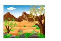 Cool Desert Landscape View Cartoon Royalty Free Stock Photo