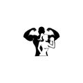 Bodybuilder with big muscles posing Royalty Free Stock Photo