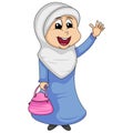 Girl muslim - cute and beautiful cartoon vector illustration