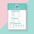 curriculum vitae template design using a mixture of Tosca and pink colors