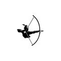 Archer with sport bow and target with arrow Royalty Free Stock Photo