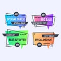 Big sale discount set special offer design with gradient color for poster, flyer, banner, background and template vector. Royalty Free Stock Photo