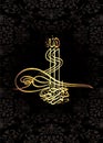 Besmele Bismilllah, With God`s name in Tugra form, calligraphy