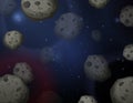 Asteroid space background scene illustration