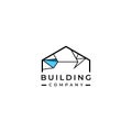 Building company vector logo. Building icon. Geometric real estate logo. Properties emblem