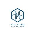 Building company vector logo. Building icon. Geometric real estate logo. Properties emblem