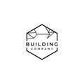 Building company vector logo. Building icon. Geometric real estate logo. Properties emblem