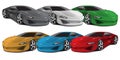 Realistic car sport collection 3D on white background vector