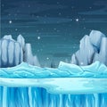 Cartoon nature winter landscape with iceberg Royalty Free Stock Photo