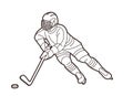 Ice Hockey player action cartoon sport graphic Royalty Free Stock Photo