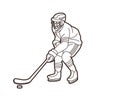 Ice Hockey player action cartoon sport graphic Royalty Free Stock Photo