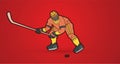 Ice Hockey player action cartoon sport graphic Royalty Free Stock Photo