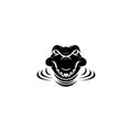 Alligator animal glyph vector,crocodile Symbol, logo