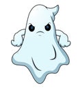 Angry ghost cartoon on white background