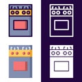 Stove Icon Set - Home Appliance Royalty Free Stock Photo