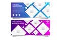 Set of blue, purple and pink vector web banners with place for photo collage. Royalty Free Stock Photo