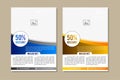 Blue gold Brochure, leaflet, flyer, cover template. Modern rainbow Geometric Abstract background red, yellow, purple, green & blue Royalty Free Stock Photo