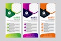 Three vertical sale banners with the different percentage, green and orange hexagonal Royalty Free Stock Photo