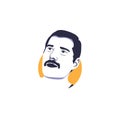 Freddie Mercury face portrait vector illustration