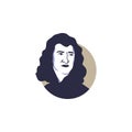 Sir Isaac Newton face portrait vector illustration Royalty Free Stock Photo