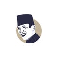 First President from Republic of Indonesia, Soekarno face in vector illustration isolated