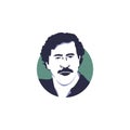 Cocaine king, Pablo Escobar in vector illustration isolated style Royalty Free Stock Photo