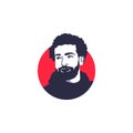 Awesome football player, Mohamed Salah vector illustration face