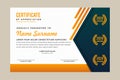 Premium modern certificate template with dark green texture and gold stripe for workshop