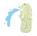 Merlion - singapore / World famous buildings vector illustration. Royalty Free Stock Photo